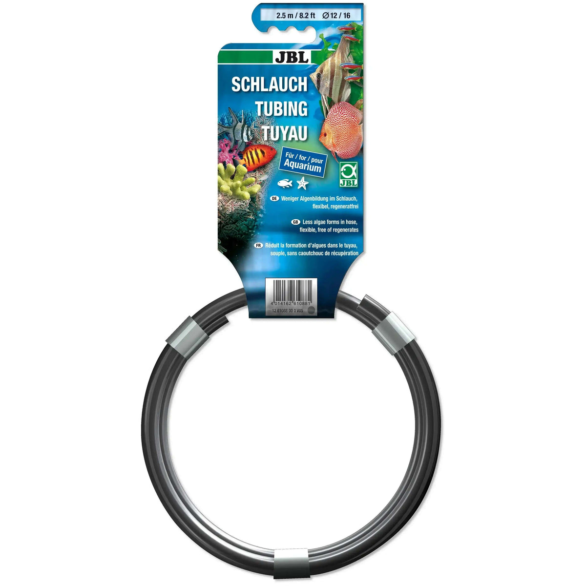 JBL Aquaschlauch Grau 12/16 mm 2,5 m Flexibler Wasserschlauch Für Aquarien Teiche Aqua Terrarien