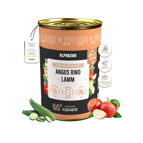 Angus Rind + Lamm Nassfutter für Adult Hunde