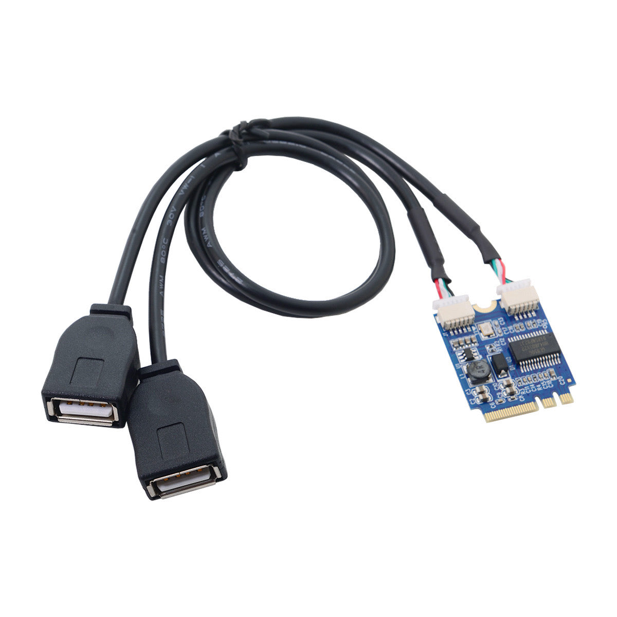 M.2 Key Y Kabel Von M.2 Key A E Signalen Zu USB 2.0 Typ A Adapter Schwarz Lang 30 cm