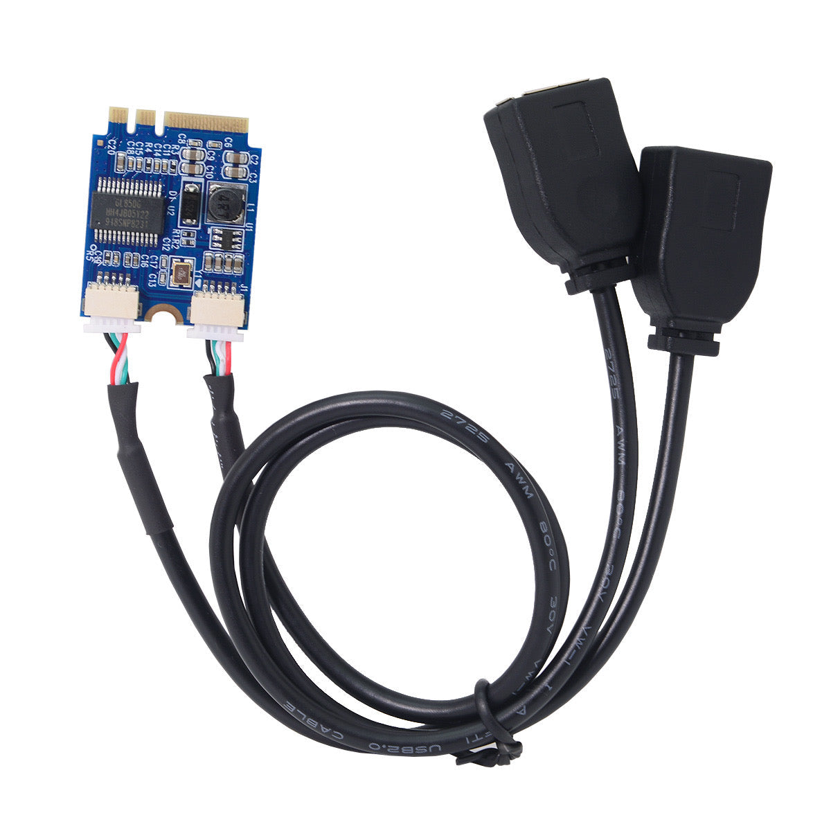 M.2 Key Y Kabel Von M.2 Key A E Signalen Zu USB 2.0 Typ A Adapter Schwarz Lang 30 cm