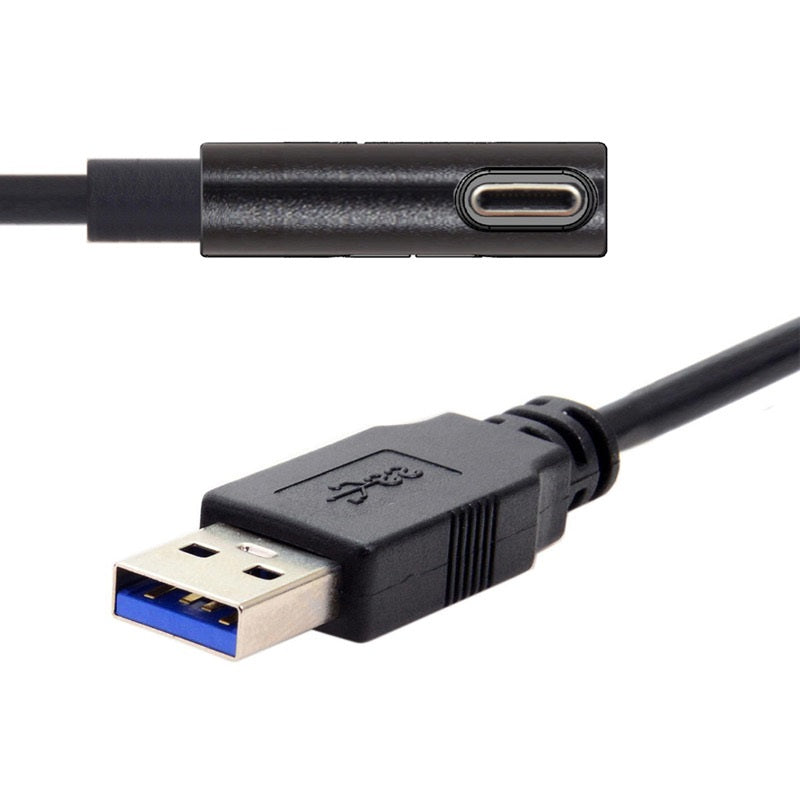 System-S USB 3.0 A (Male) zu USB Typ C 3.1 (Male) Kabel 90 Grad Gewinkelt 120cm Datenkabel Ladekabel