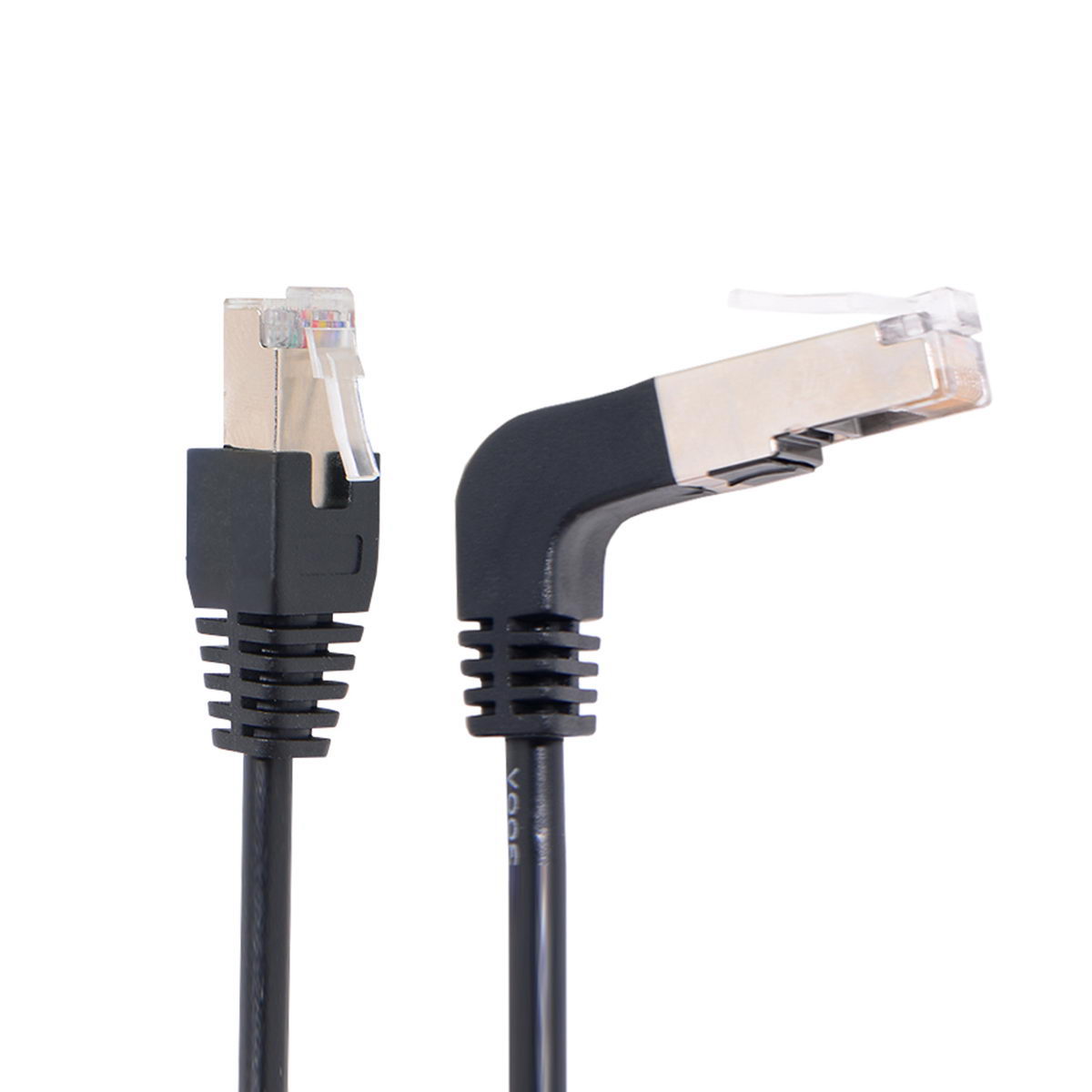 LAN Kabel 0,5 m RJ45 Winkelstecker Netzwerkkabel Schwarz Ideal Für Kompakte Netzwerke