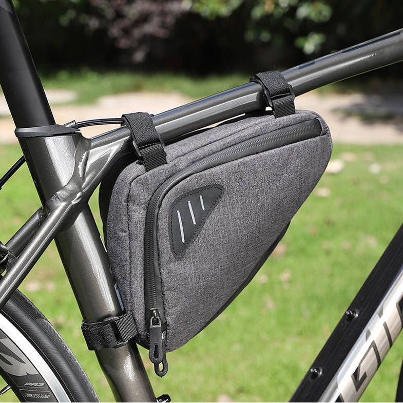 SYSTEM-S Fahrrad Sattel Tasche Halterung Befestigung wasserfest in Grau