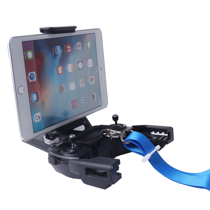 SYSTEM-S Drohnenfernbedienung 360° Halterung Befestigung in Schwarz für Smartphone Tablet