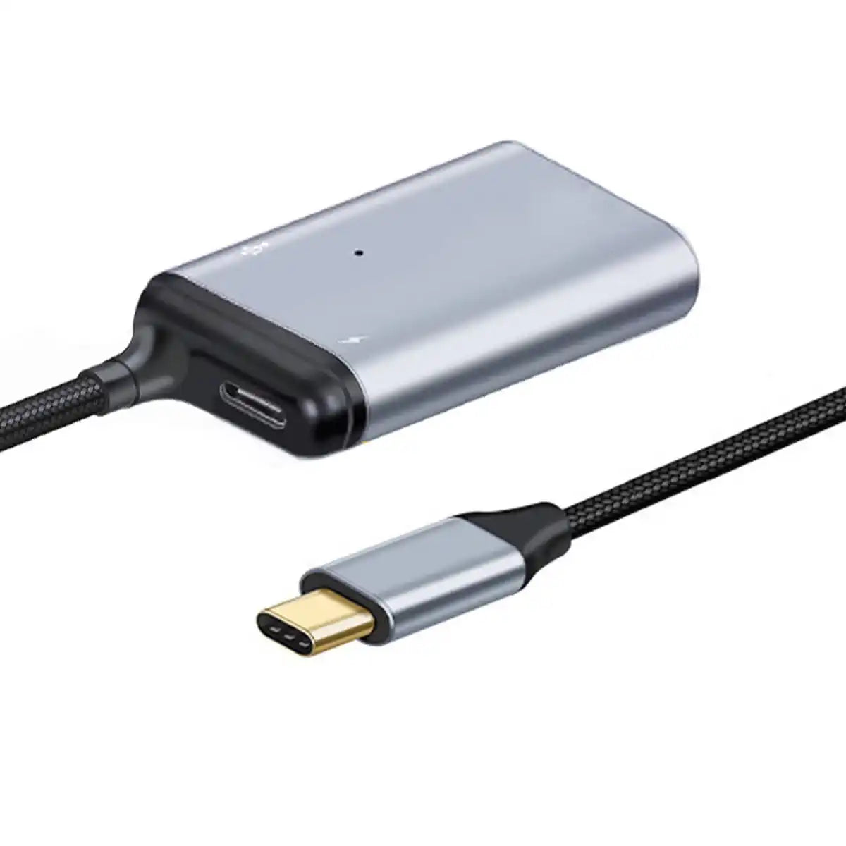 3in1 DisplayPort DP 1.4 USB C Kabel Adapter Grau Mit 2x USB Typ C Anschlüssen Für Laptop