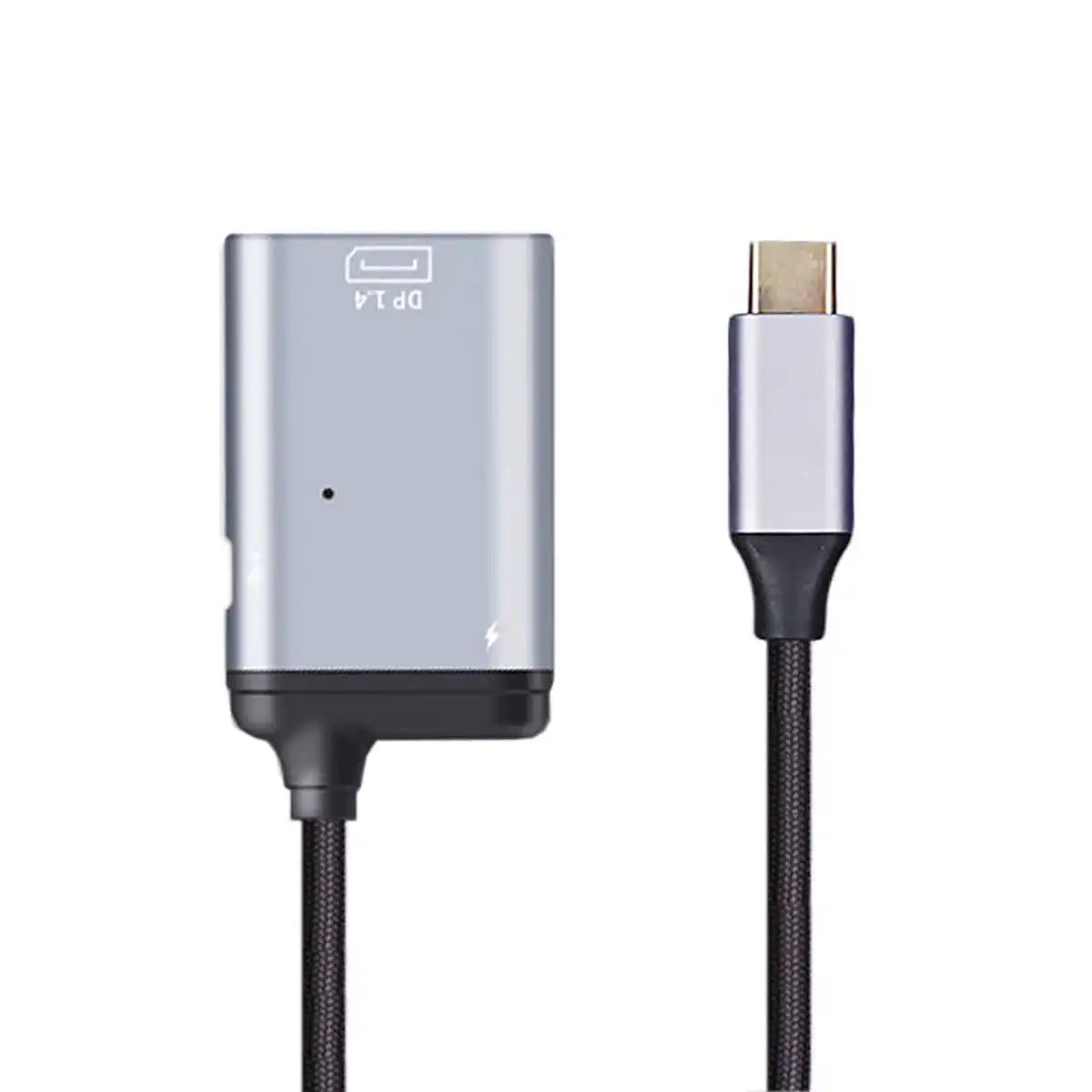 3in1 DisplayPort DP 1.4 USB C Kabel Adapter Grau Mit 2x USB Typ C Anschlüssen Für Laptop