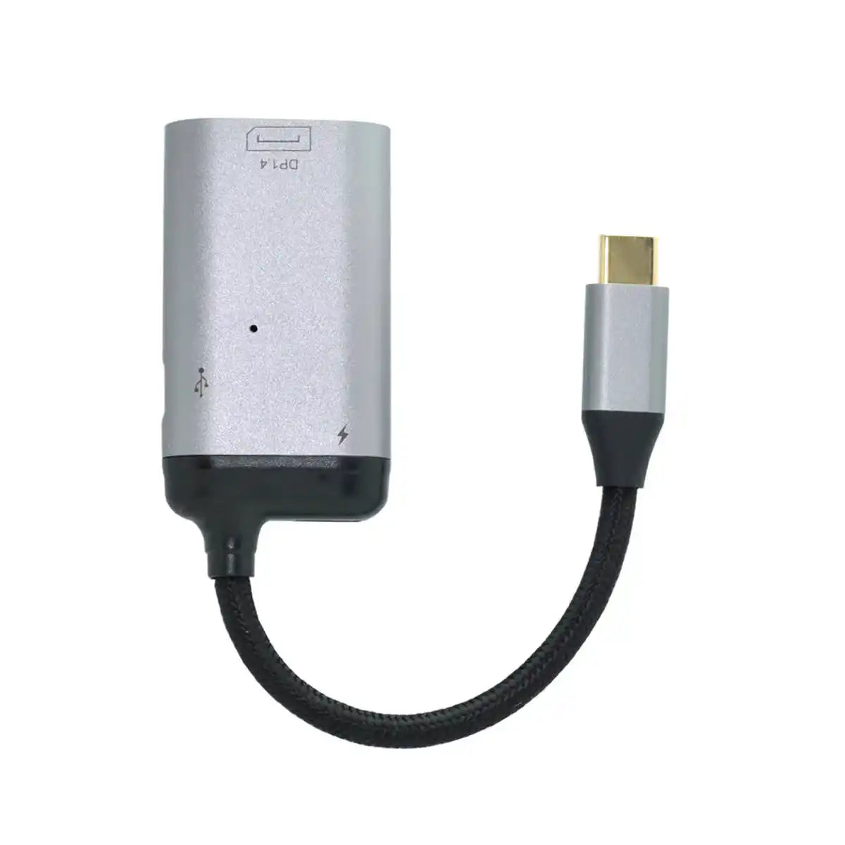 3in1 DisplayPort DP 1.4 USB C Kabel Adapter Grau Mit 2x USB Typ C Anschlüssen Für Laptop