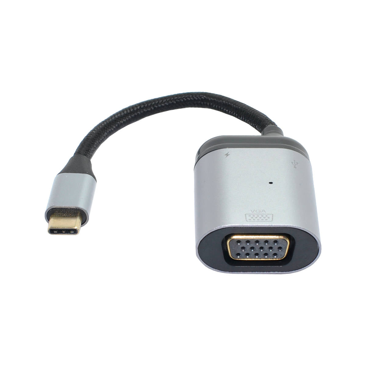 SYSTEM-S 3in1 USB-C Adapter Mit VGA DB-15 Anschluss Und 2x USB 3.1 Typ C Ports Grau