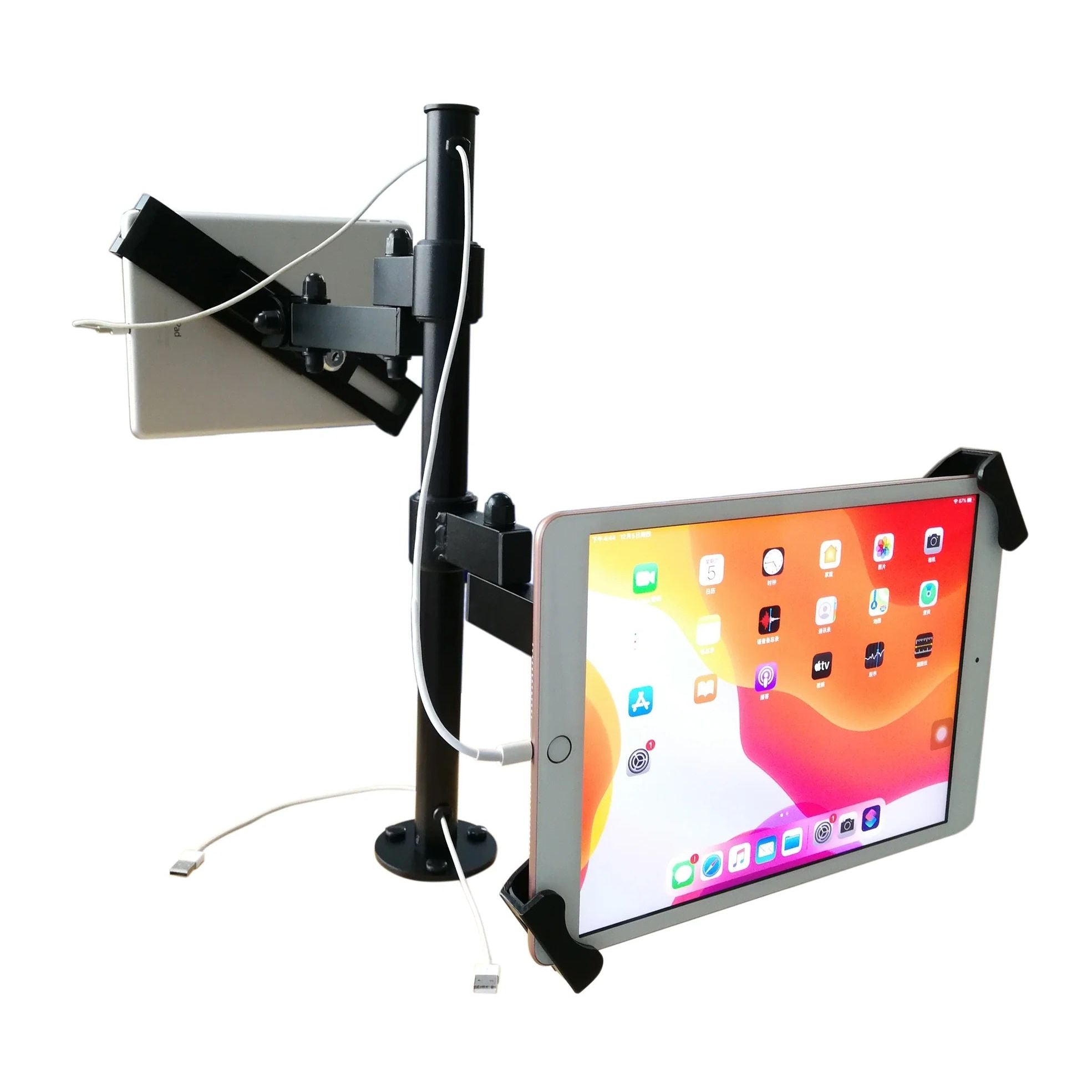 SYSTEM-S Tischständer Dual 360° Halterung abschließbar für Tablets von 9.0" bis 13.0"