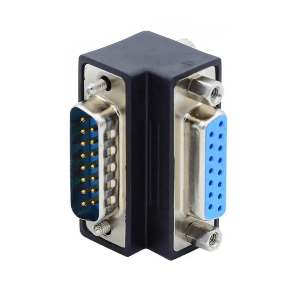 DB15 DSUB Adapter 15 Pin Stecker Zu Buchse 90 Grad Winkel Kabel Schwarz Robuster Steckverbinder