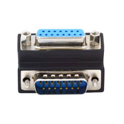 DB15 DSUB Adapter 15-Pin Stecker Zu Buchse 90 Grad Winkel Schwarz Kompakt Enge Platzverhältnisse