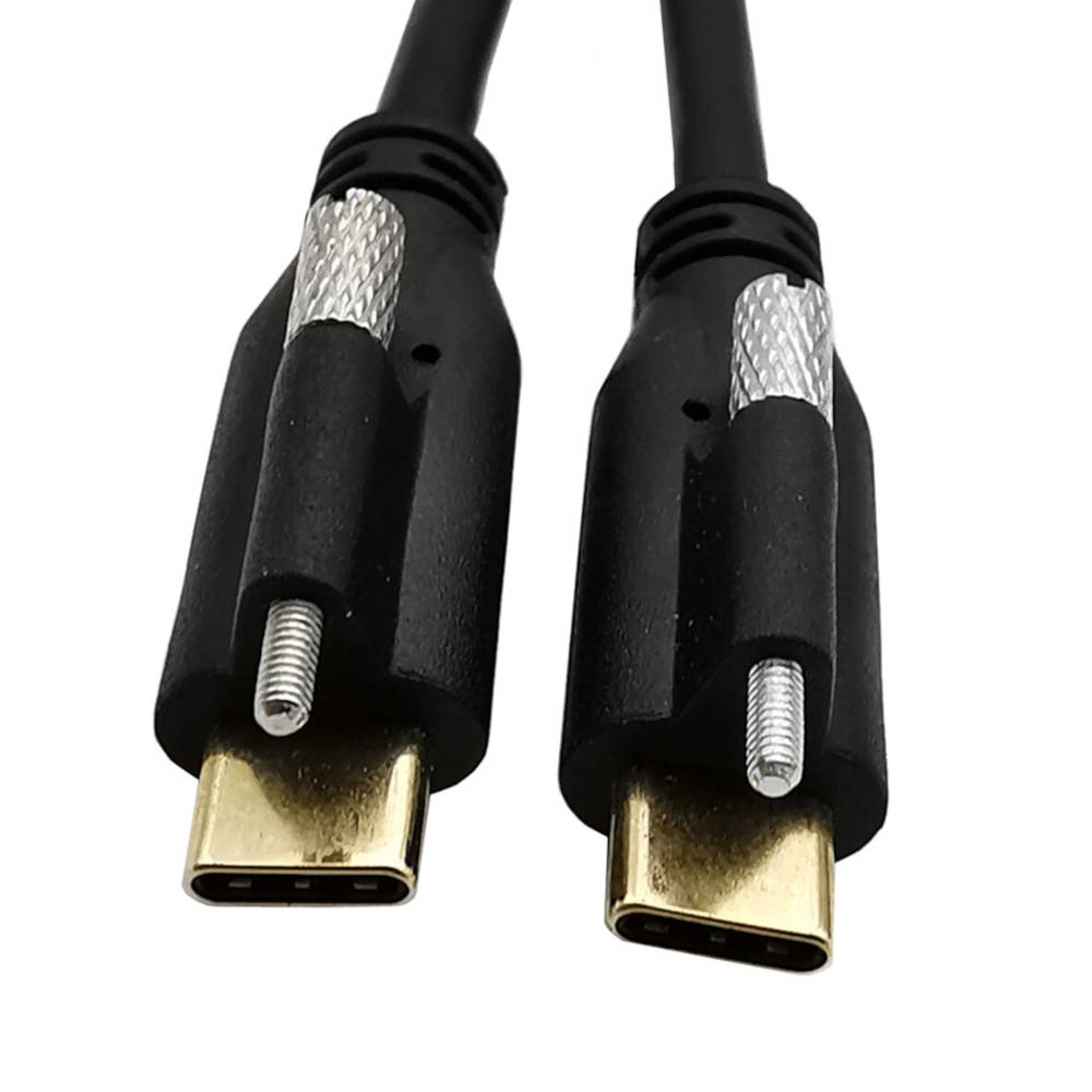 SYSTEM-S USB 3.1 Gen 2 Kabel 100 cm Typ C Stecker zu Stecker Panel Mount 10 Gbit/s 100W