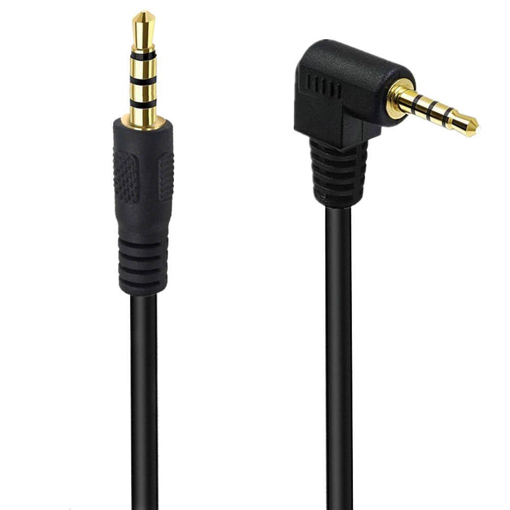 Audio Klinke Kabel 3,5 mm TRRS Winkelstecker Zu Stecker Schwarz 25 cm Kompakt Langlebig Flexibel