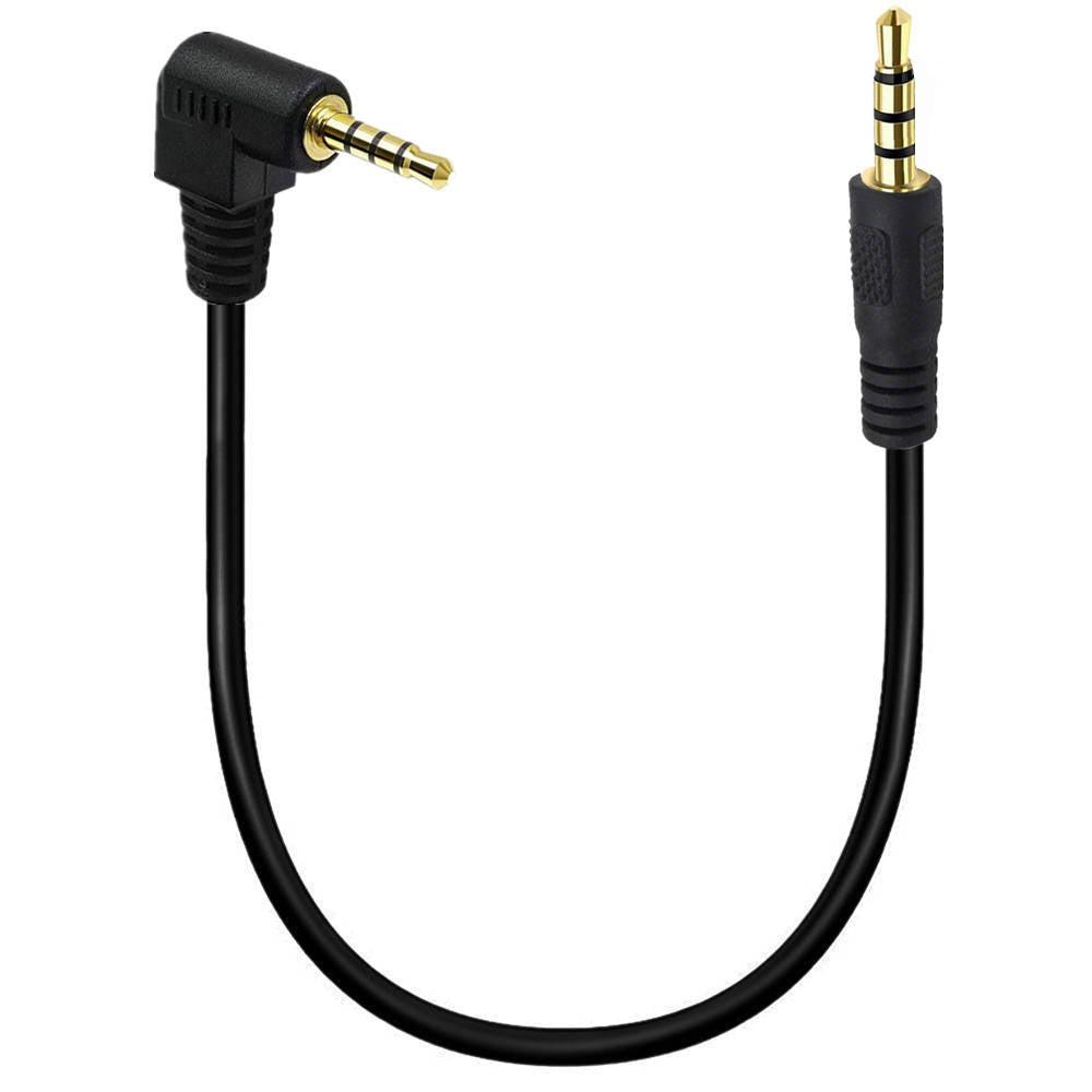 Audio Klinke Kabel 3,5 mm TRRS Winkelstecker Zu Stecker Schwarz 25 cm Kompakt Langlebig Flexibel