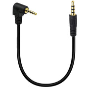 Audio Klinke Kabel 3,5 mm TRRS Winkelstecker Zu Stecker Schwarz 25 cm Kompakt Langlebig Flexibel