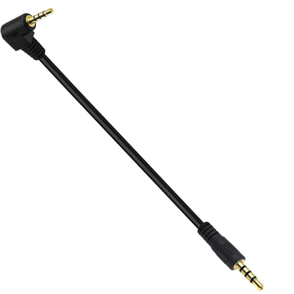 Audio Klinke Kabel 3,5 mm TRRS Winkelstecker Zu Stecker Schwarz 25 cm Kompakt Langlebig Flexibel