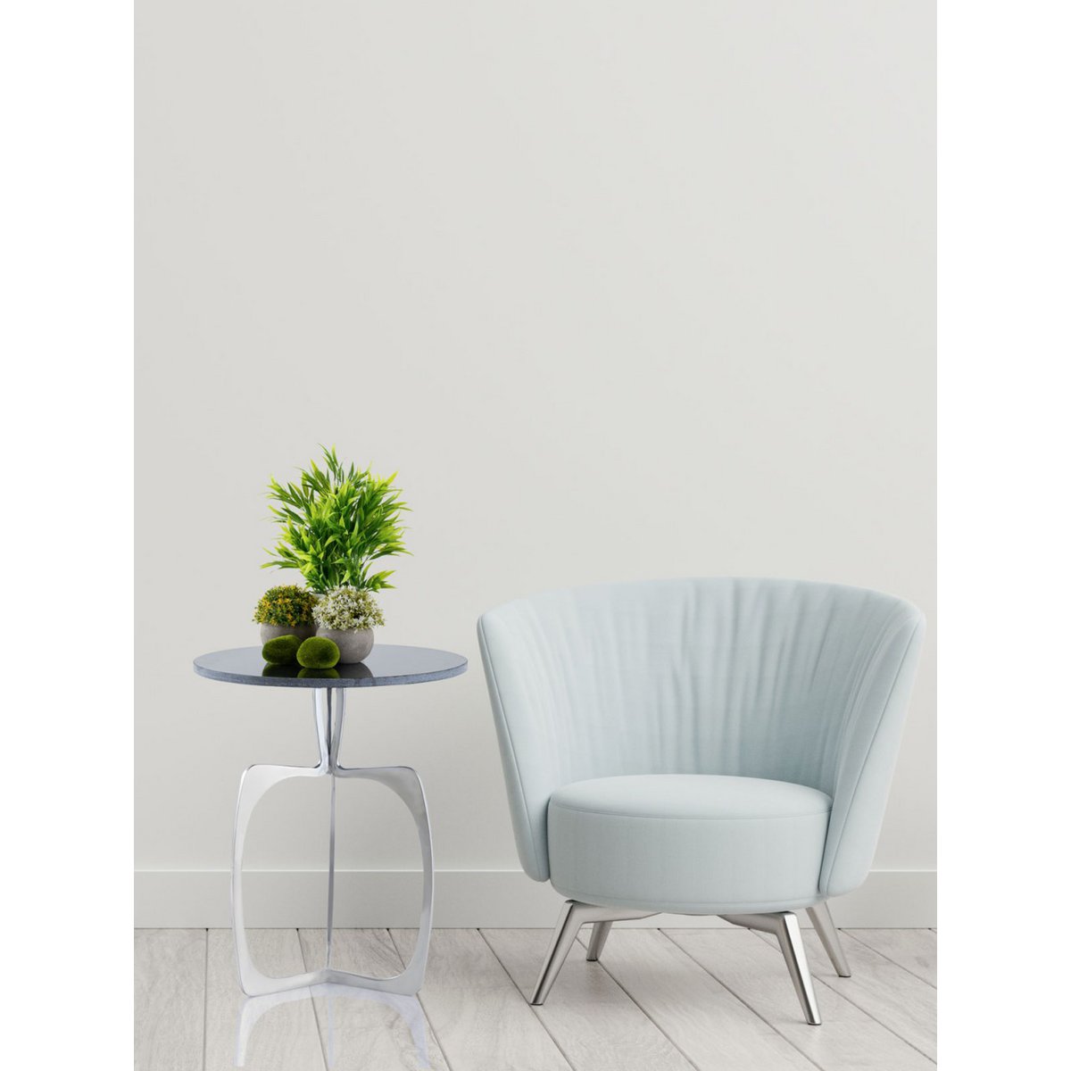 Beistelltisch - Metall rund ø 45 x 56 cm - Dekotisch - Marmor - Sohoo