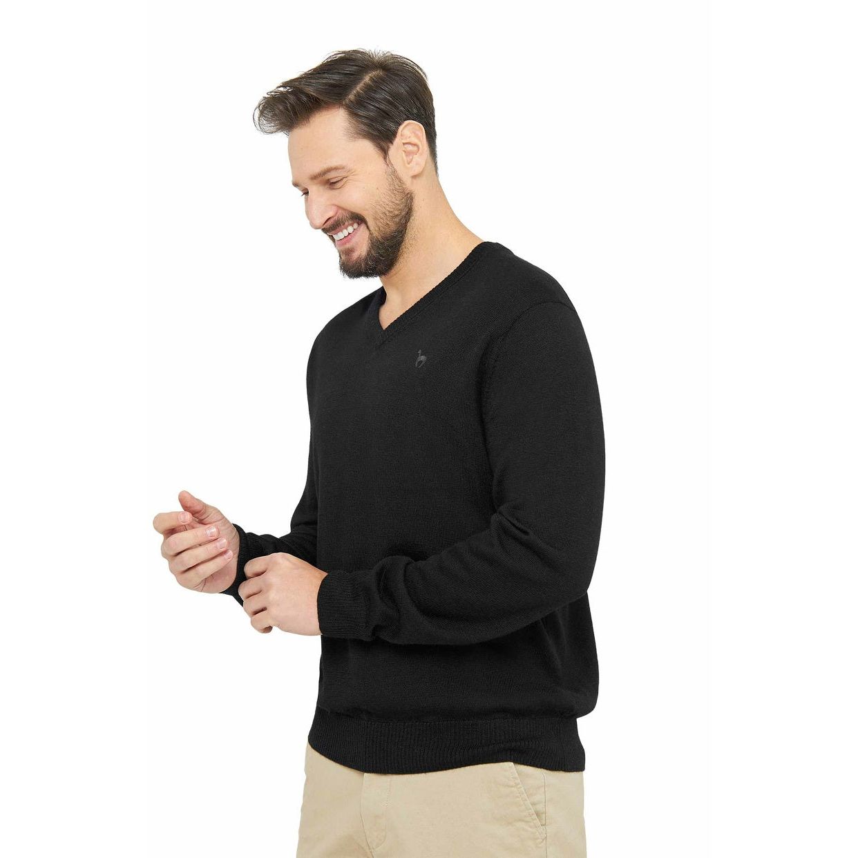 Apu Kuntur - Edler Herren-Pullover aus 100% Baby Alpaka - V-Kragen