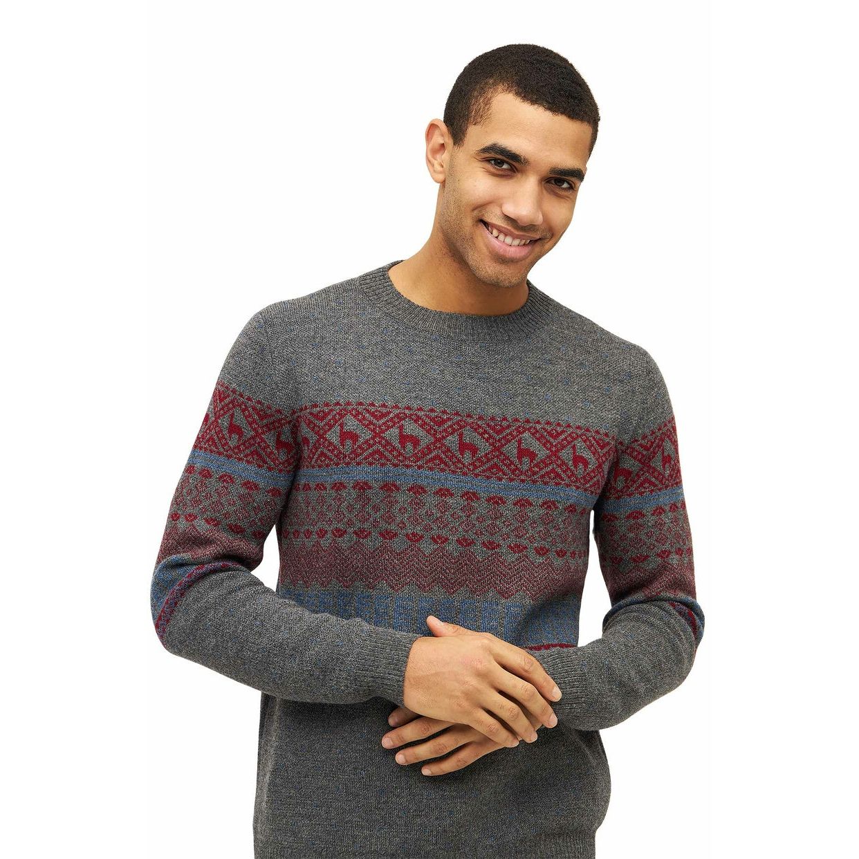 Apu Kuntur - Alpaka Pullover Herren NEVADA – Norweger-Stil aus Baby Alpaka