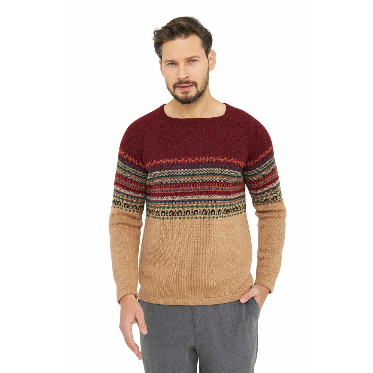 Apu Kuntur - Alpaka Pullover COLORES DE LUNA – Herrenpullover aus 100% Baby Alpaka