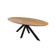 Esstisch Emil Oval Mit Schweizer Kante Und Spider Gestell Aus Wildeiche Massiv Natur Geölt 200 Bis 220 Cm