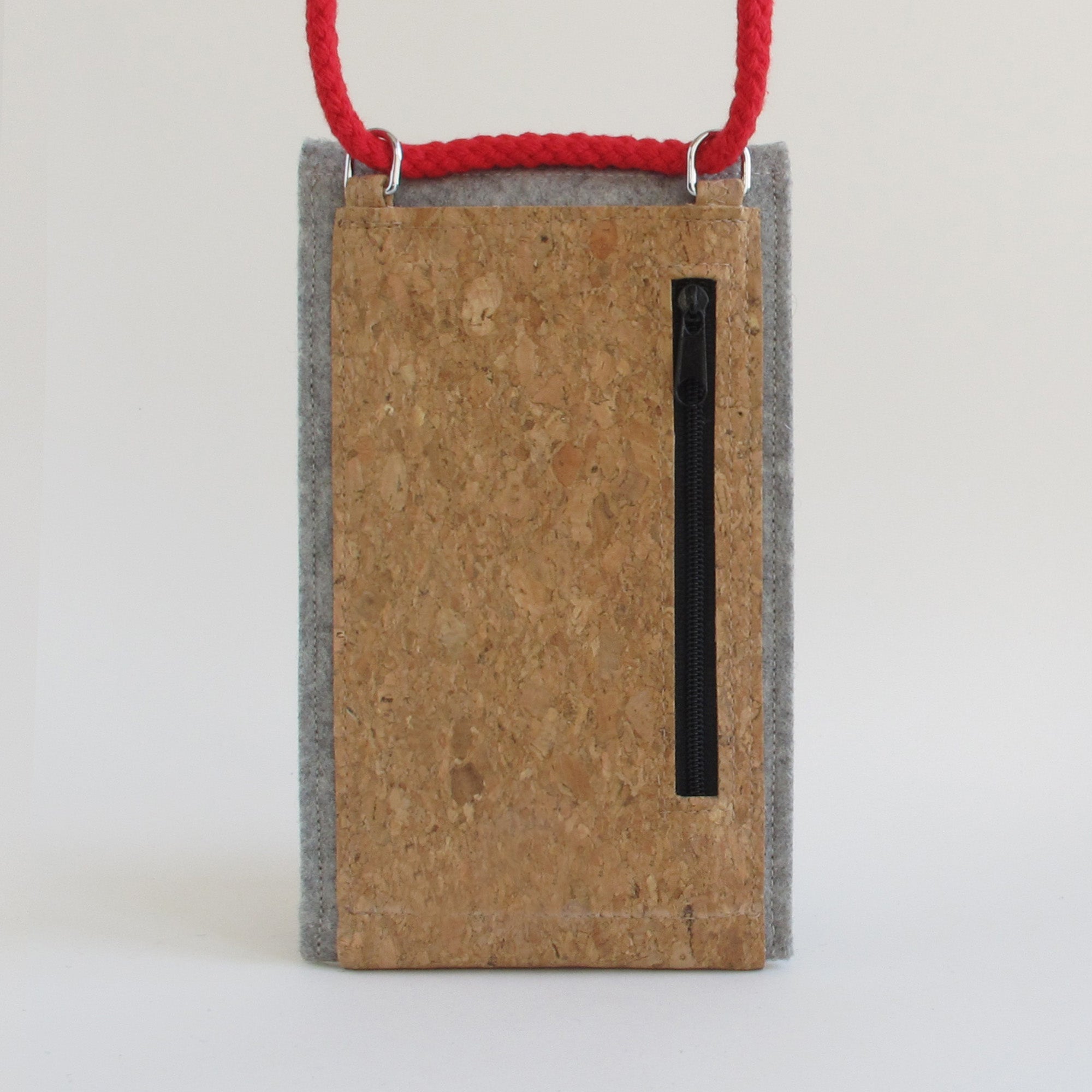 Umhängetasche für Xiaomi POCO M7 Pro | aus Filz und Bio-Baumwolle | hellgrau - colorful | Modell KEDJA