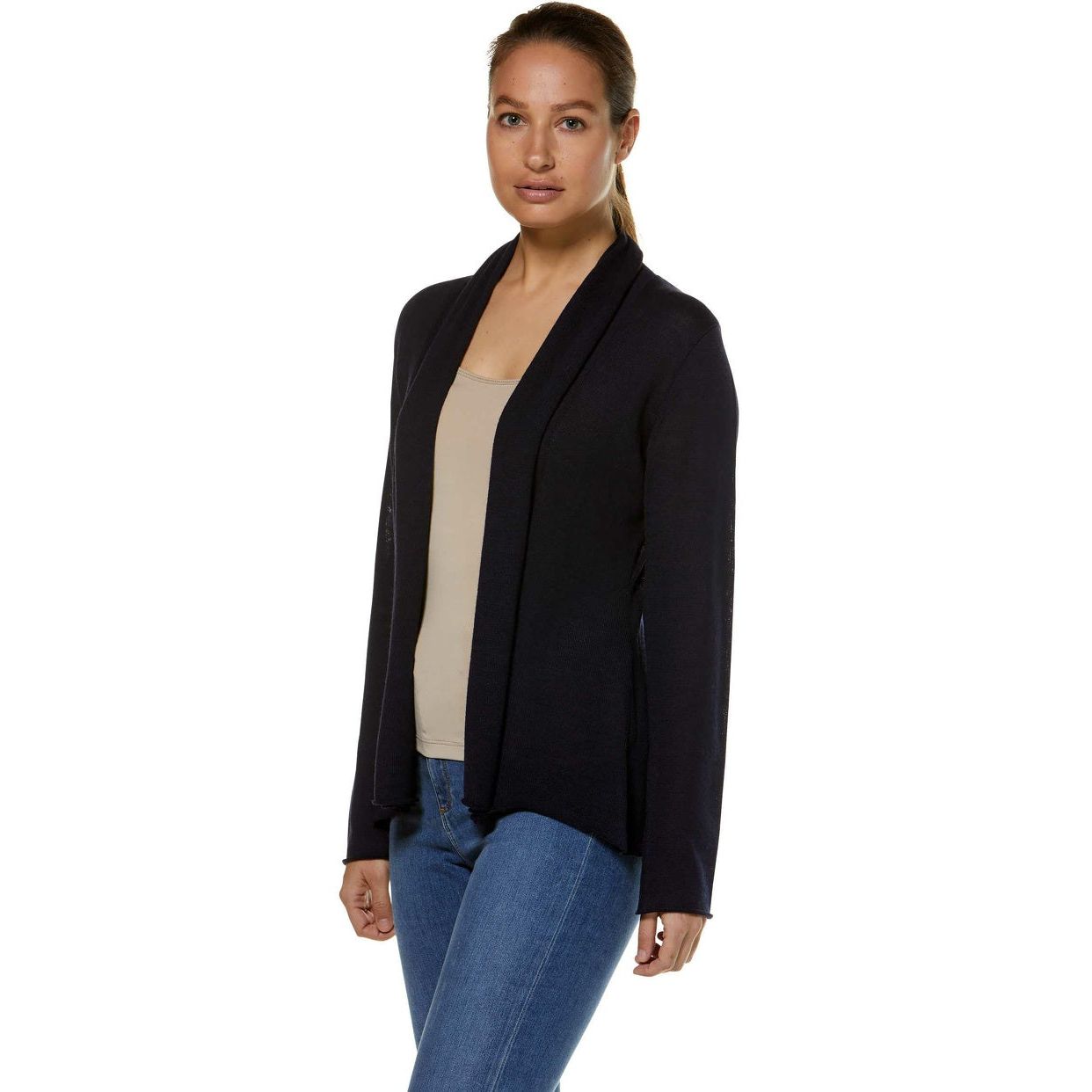Apu Kuntur - Alpaka Strickjacke PENELOPE – Damen Schalkragenjacke aus Baby Alpaka