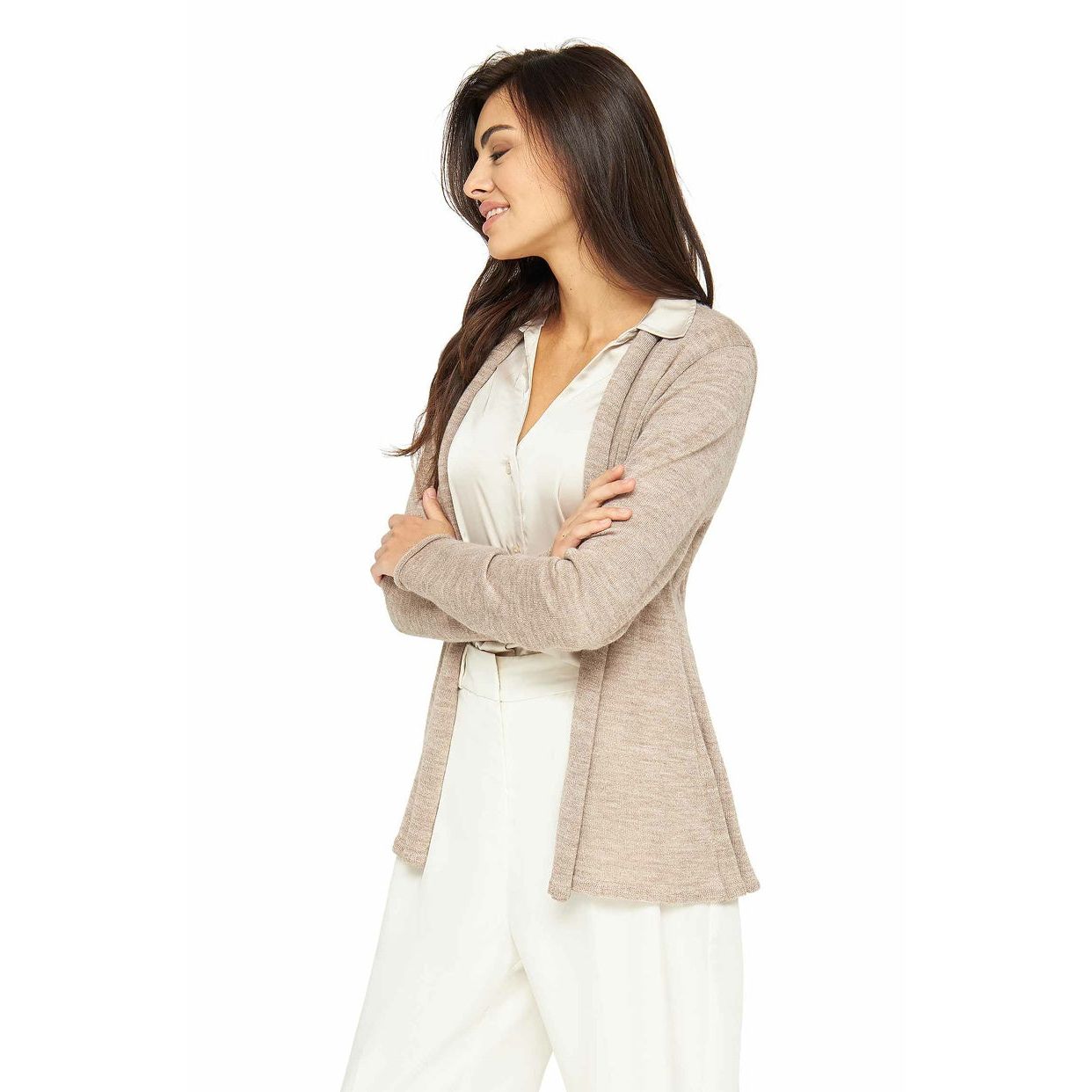 Apu Kuntur - Alpaka Strickjacke PENELOPE – Damen Schalkragenjacke aus Baby Alpaka