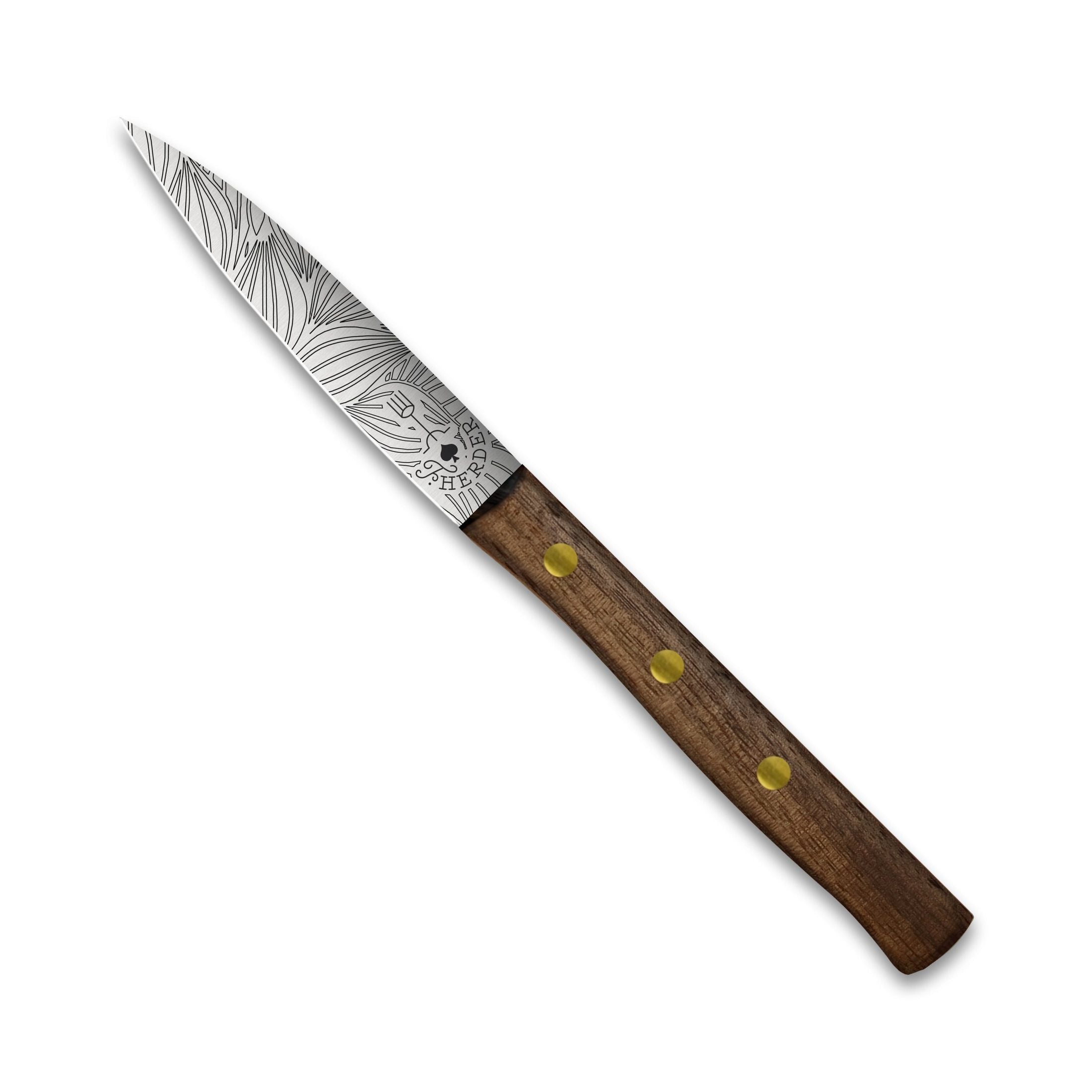 Zöppken Style Solinger Mittelspitz Rostfrei Mit Vier Holzgriffen Und Dünn Geschliffen Für Maximale Schärfe