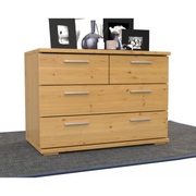 Nobis Kommode Sideboard | Anrichte | 4-Schubladen | 57cm hoch | 100% Bio Kiefer Massivholz