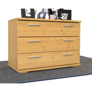 Nobis Kommode Sideboard | 3 große Schubladen | 57cm hoch | 100% Bio Kiefer Massivholz