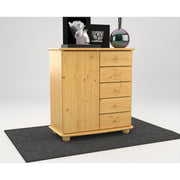 Anika Kommode Sideboard | Anrichte | 5-Schubladen | 1-Türig | 100% Bio Kiefer Massivholz