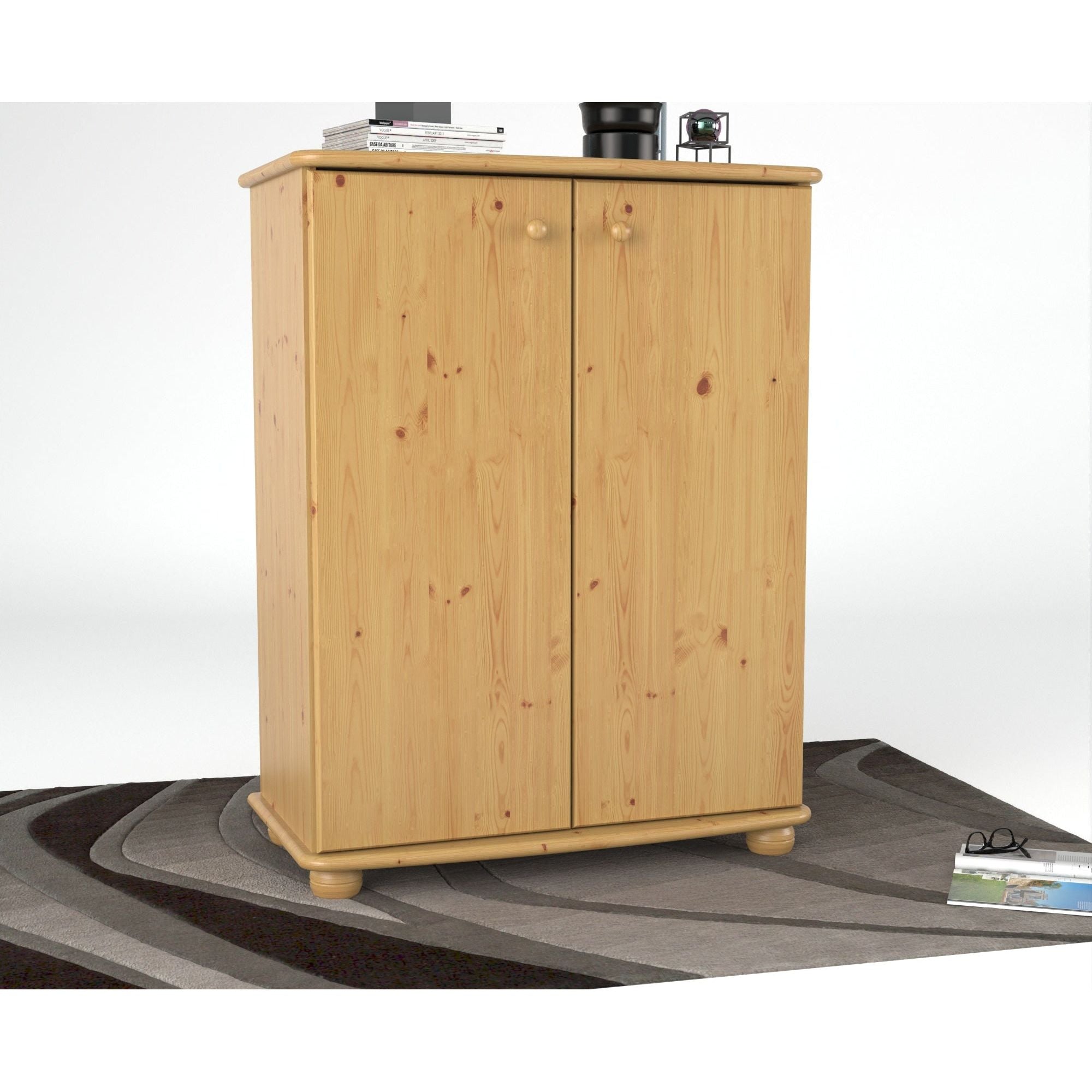 Anika Kommode Sideboard | mit Kleiderstange | 2-Türig | 100% Bio Kiefer