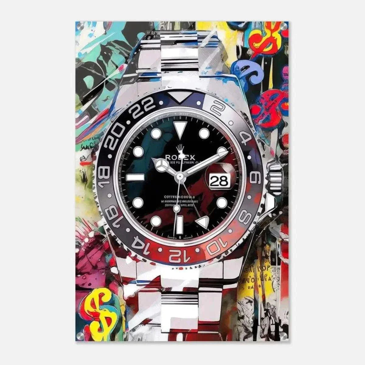 10 past Rolex - Leinwandbild Pop Art