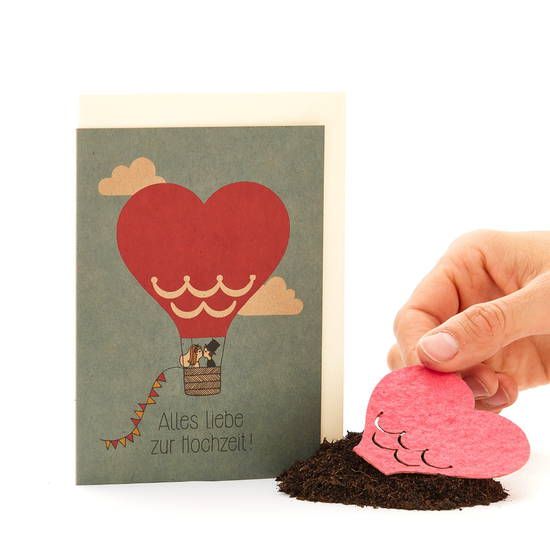 Hochzeitskarte "Heißluftballon"