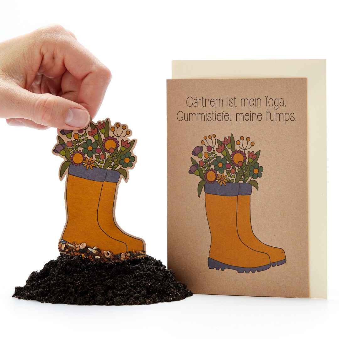 Grußkarte "Gärtnern ist mein Yoga"