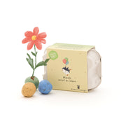 6 bunte Blumenmurmeln im Eierkarton "Hoch sollst du leben"