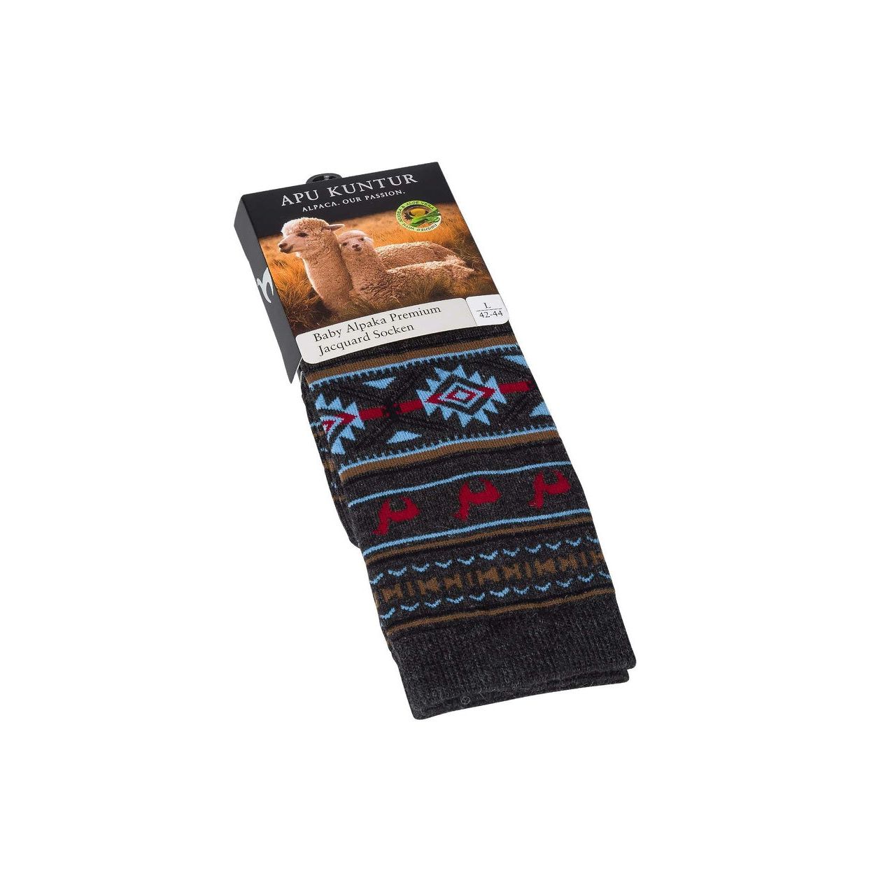 Apu Kuntur - Alpaka Jacquard Socken - Alpaka-Mix