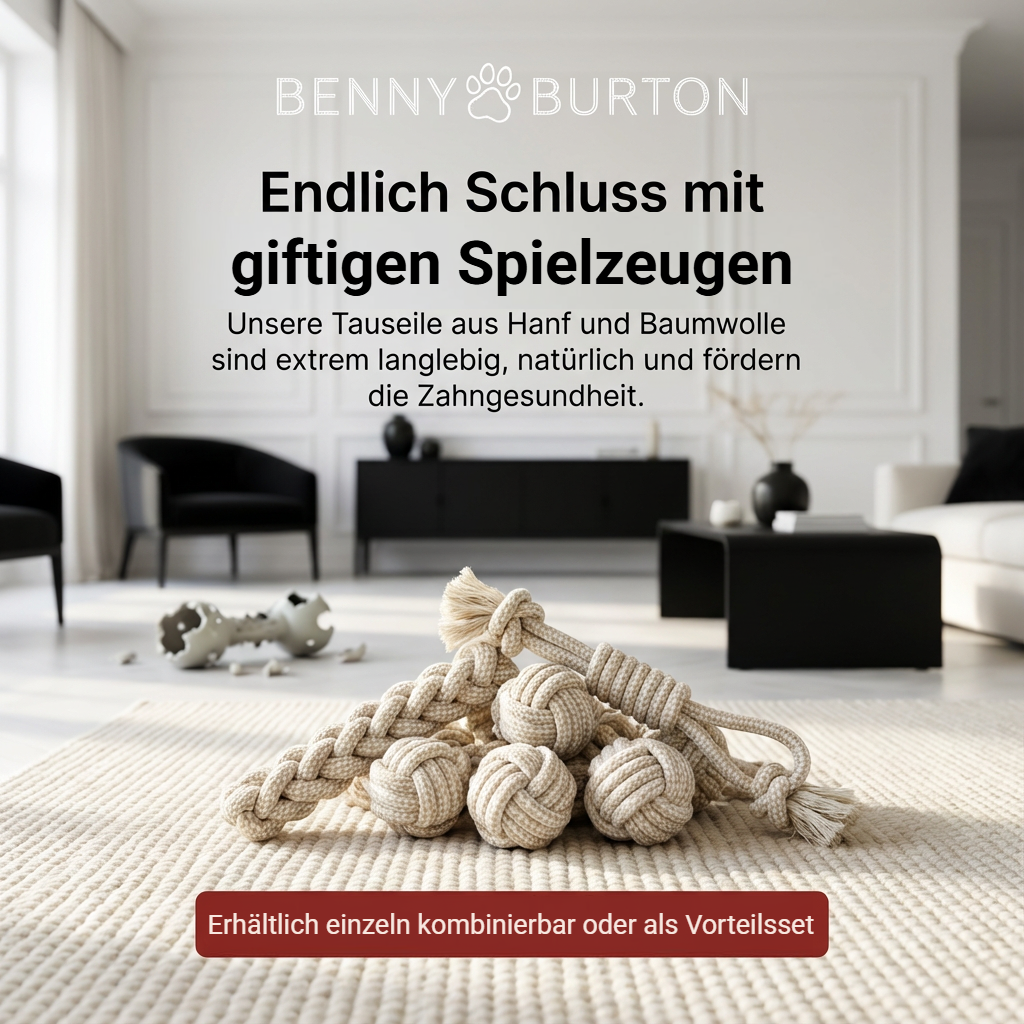 Tauseil Hundekauspielzeug aus Hanffasern und ungebleichter Baumwolle