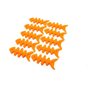 10er Set Fischform Kabelaufroller Aus Silikon Orange Für Kabelmanagement Und Kabelschutz