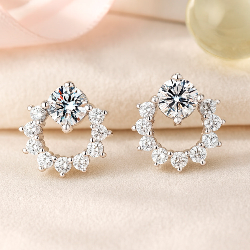 Ohrstecker aus 925er Sterling-Silber, Mini-Zirkonia-Kreis