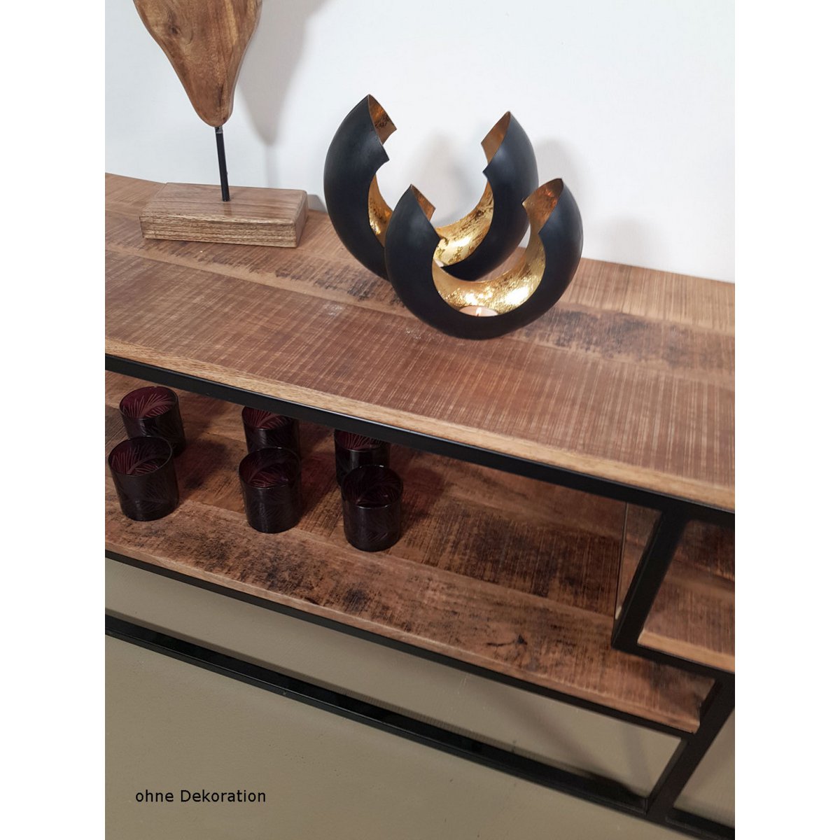 TV Lowboard - Fernsehschrank - 150 x 51 x 36 cm - Liverpool - Metall-Gestell schwarz matt