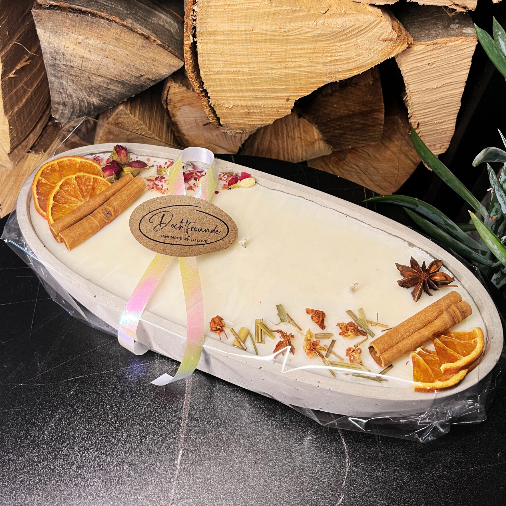 Handgemachte Betonduftkerze "Grey-Ship" Bio Sojawachs mit Vanilla Toffee Duft. Beton Deko Interior Design