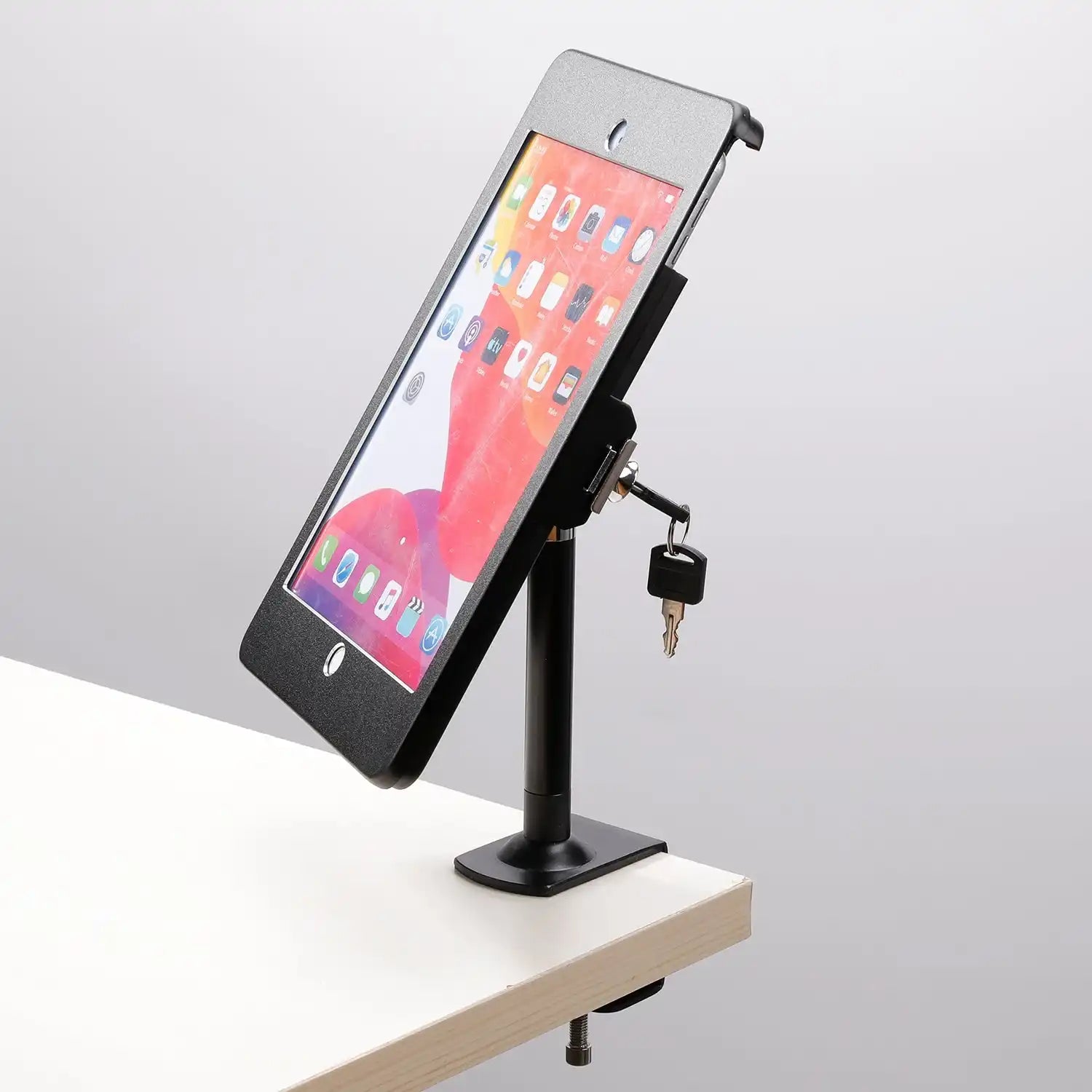 System S Stangenhalterung Mit Schloss Befestigung Aus Metall Schwarz Für iPad Pro 10,5 Zoll