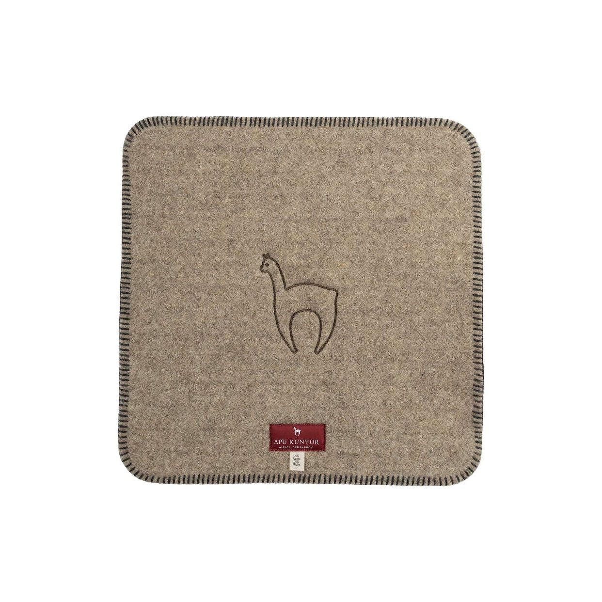 Apu Kuntur - Alpaka Sitzauflage - braun - 40x40cm - 70% Alpaka 30% Wolle