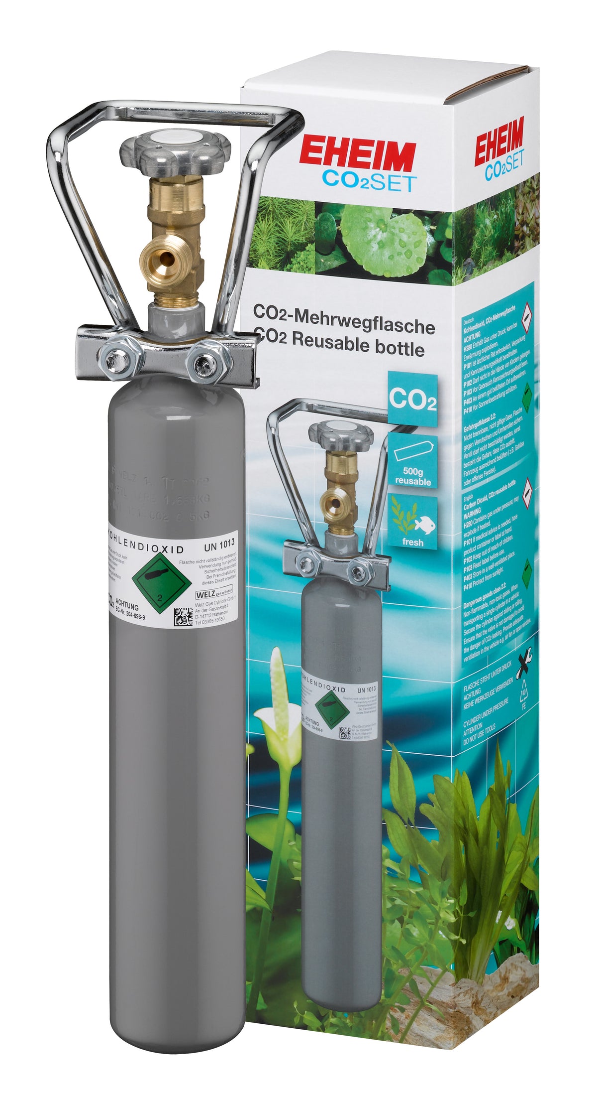 EHEIM CO2-Flasche 500g, Mehrweg, Flaschenhalter