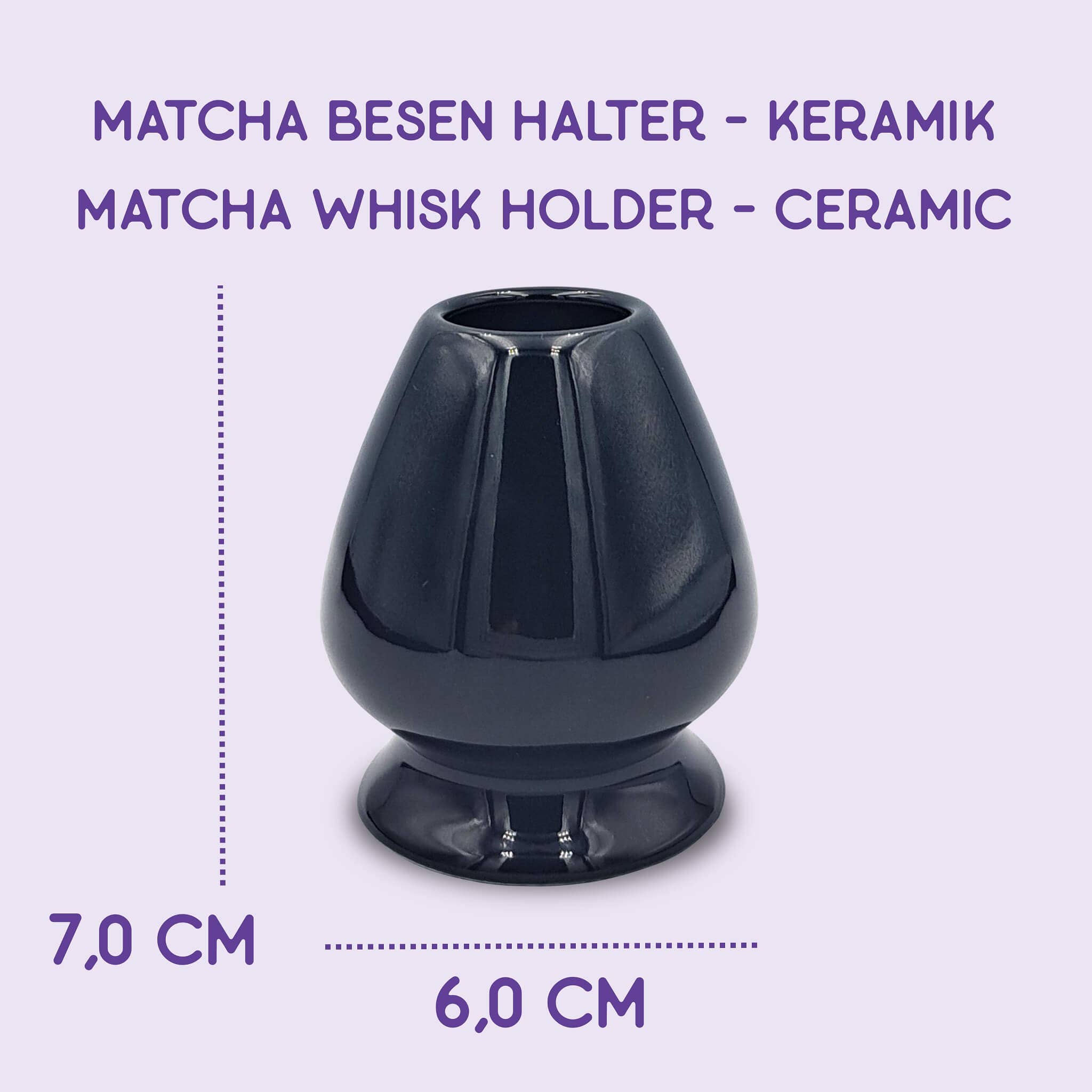 Matcha Besen Halter Kusenaoshi Schwarz aus Keramik