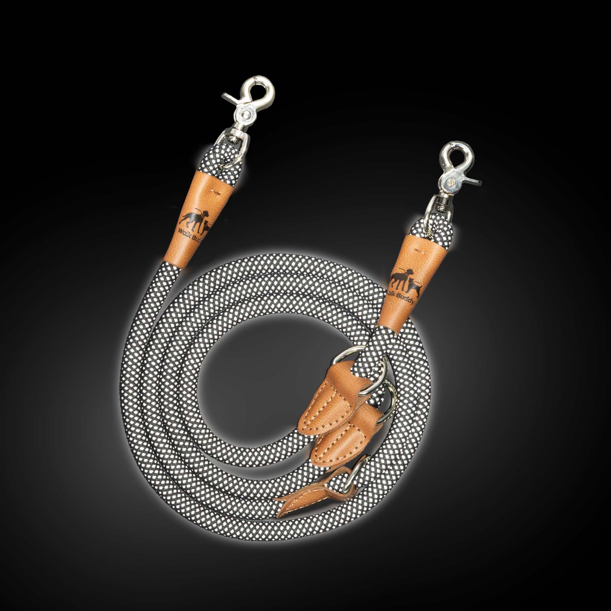 Reflektionsleine GLOW stark reflektierend längenverstellbar und vegan