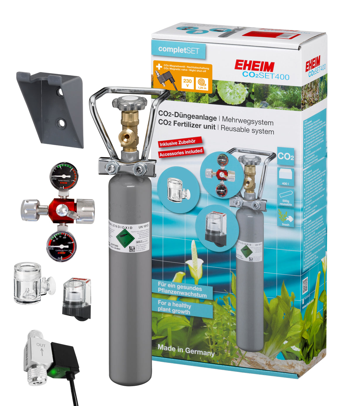 EHEIM CO2-SET400, Mehrwegsystem 500g m. Magnetventil 230V