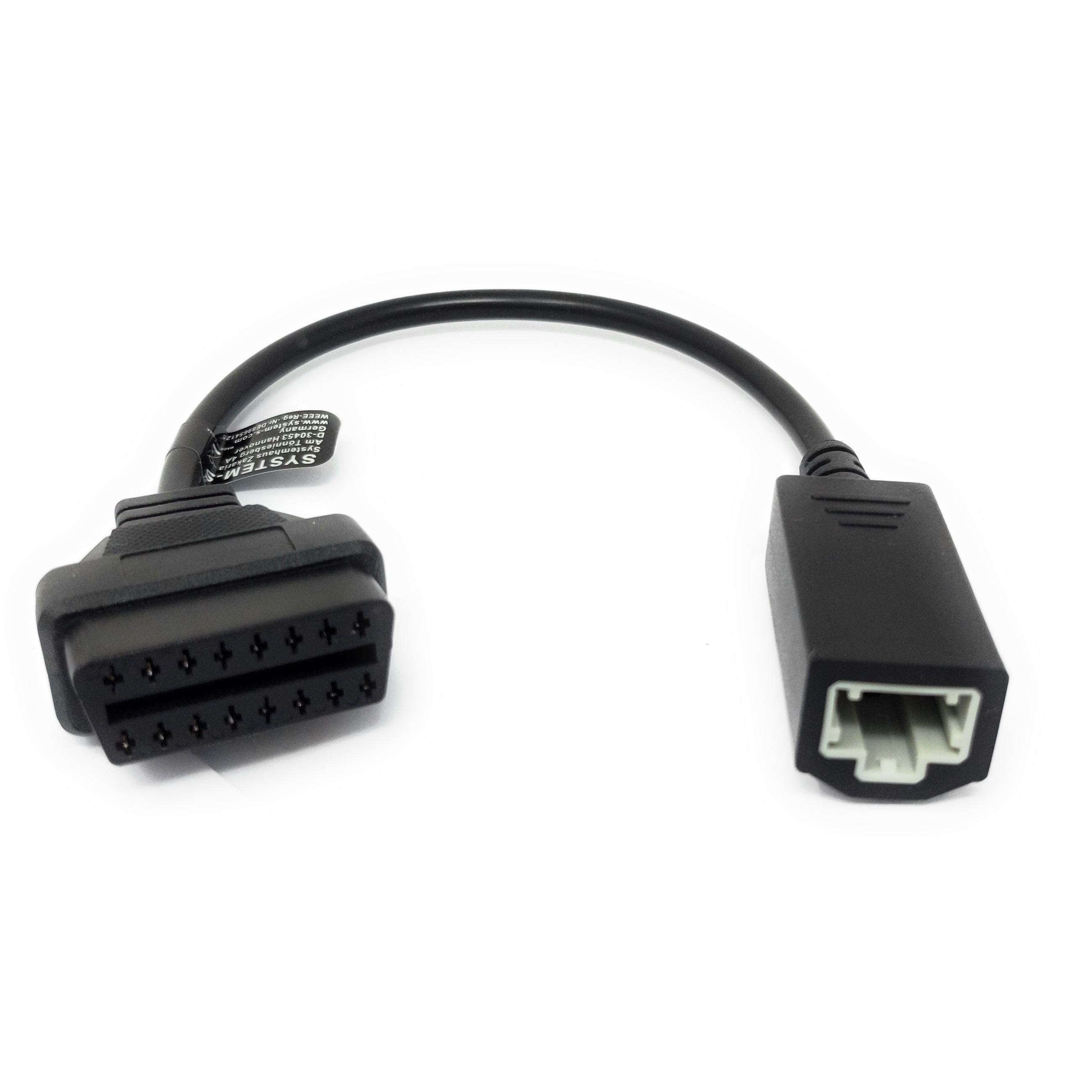 System S OBD Kabel 30 Cm Honda 3 Pin OBD2 Buchse Schwarz Diagnosekabel Für Auto Premium